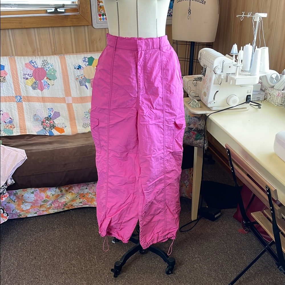 Free People esque. Vibrant Pink Cargo Pants